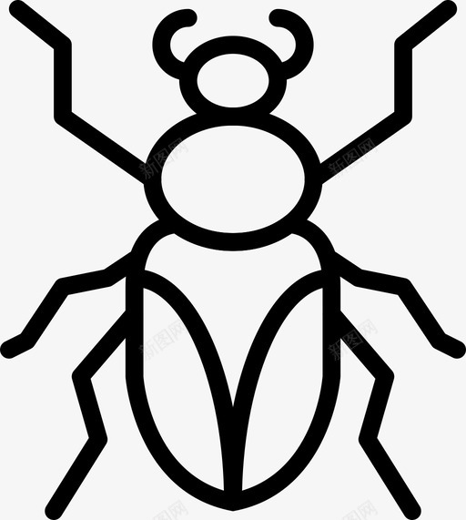 蟑螂虫子昆虫图标svg_新图网 https://ixintu.com 史密克 昆虫 昆虫轮廓 自然 虫子 蟑螂