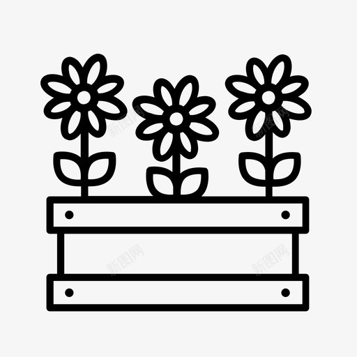 花雏菊花坛图标svg_新图网 https://ixintu.com 植物 盆栽植物 花 花坛 雏菊