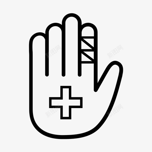 受伤手指手图标svg_新图网 https://ixintu.com 保险 健康 受伤 手 手指