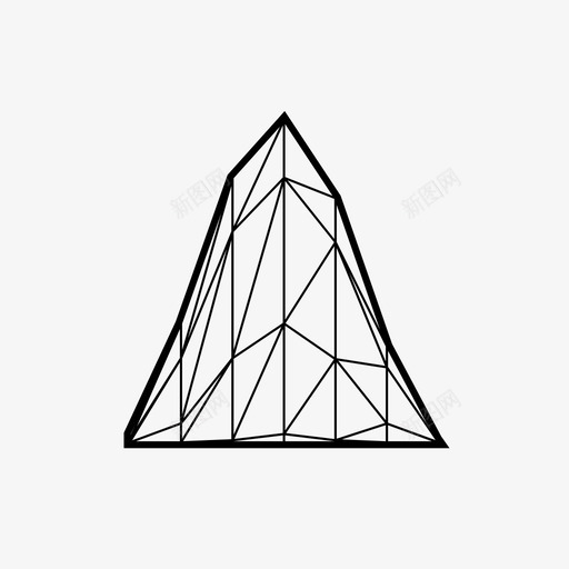 山几何景观图标svg_新图网 https://ixintu.com 低多边形 低多边形山脉 体积 几何 山 景观 结构