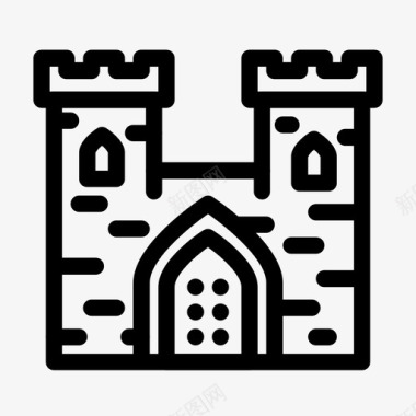 城堡建筑英国图标图标