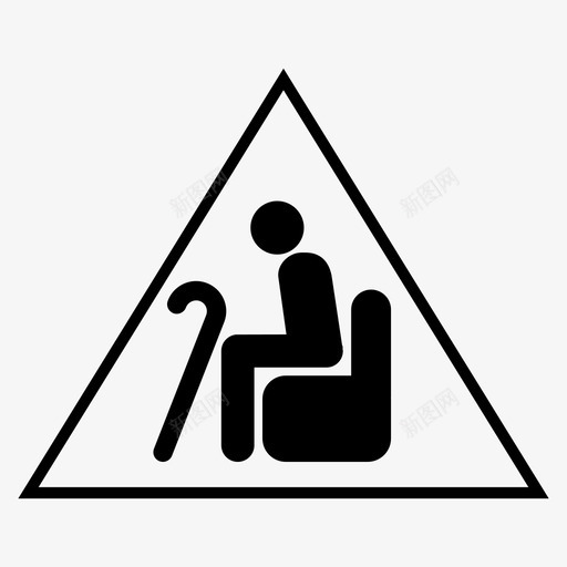 老年人祖父老人图标svg_新图网 https://ixintu.com 优先座位 地铁标志 祖父 老人 老年人