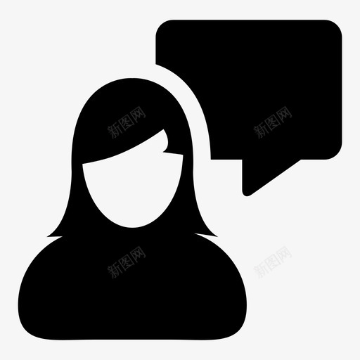 女人说话泡泡生意聊天图标svg_新图网 https://ixintu.com 人 女人 女人说话泡泡 气泡向量图标 生意 用户 聊天 言语 谈话