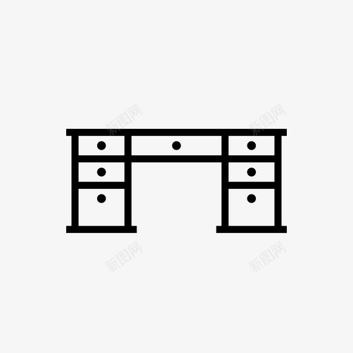 办公桌古典家具图标svg_新图网 https://ixintu.com 办公桌 古典 家具 工作