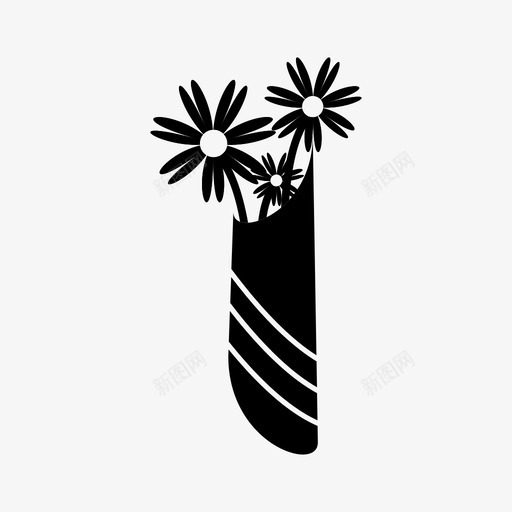 花瓶装饰鲜花图标svg_新图网 https://ixintu.com 新鲜 花瓶 装饰 鲜花
