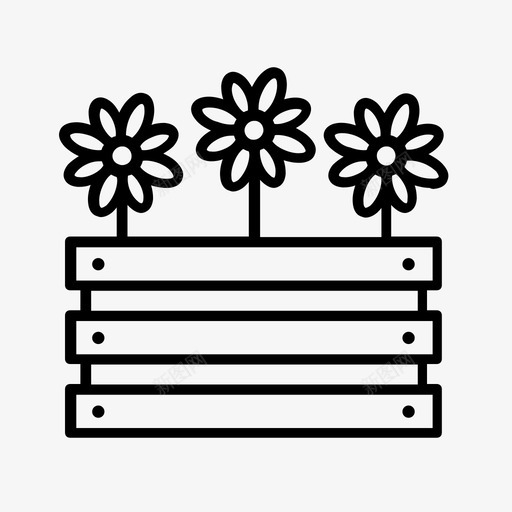 花盆雏菊花坛图标svg_新图网 https://ixintu.com 花 花园 花坛 花盆 雏菊
