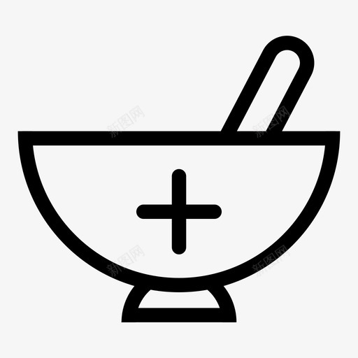 研钵和杵药物质图标svg_新图网 https://ixintu.com 治疗包 物质 疫苗 研钵和杵 药