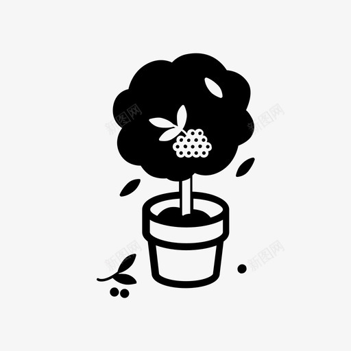 花盆中的花楸树花盆中的楸树水果图标svg_新图网 https://ixintu.com 室内植物 水果 盆栽树 花园植物 花盆中的楸树 花盆中的花楸树