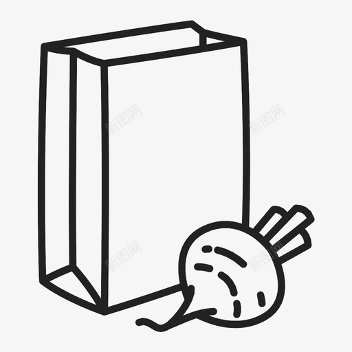 食品纸袋杂货萝卜图标svg_新图网 https://ixintu.com 杂货 萝卜 食品纸袋