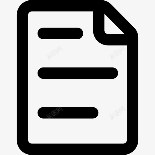 文件轮廓与文本线和一个折叠角接口通用接口图标svg_新图网 https://ixintu.com 接口 文件轮廓与文本线和一个折叠角 通用接口