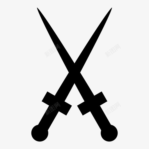 交叉剑攻击战斗图标svg_新图网 https://ixintu.com 交叉剑 危险 战斗 攻击 武器