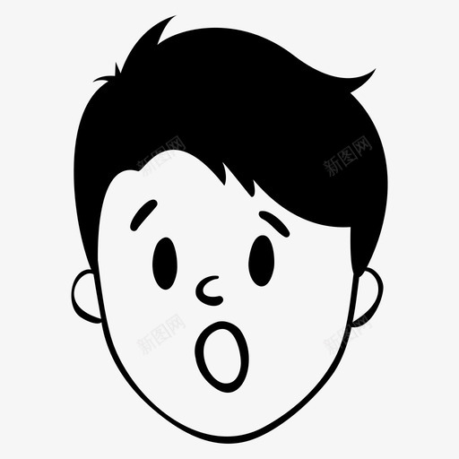 惊讶男孩目瞪口呆图标svg_新图网 https://ixintu.com 情绪 惊讶 男孩 目瞪口呆 面部表情