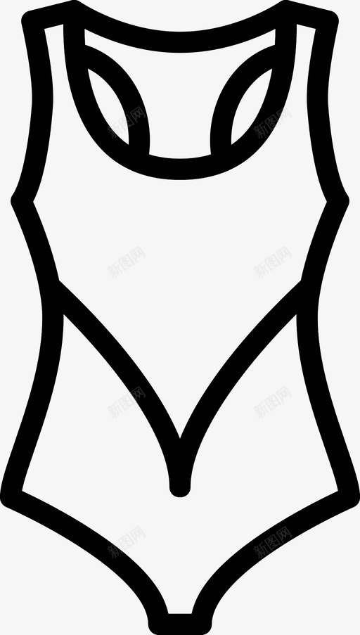 一件式泳衣服装时尚图标svg_新图网 https://ixintu.com 一件式泳衣 女性 时尚 时尚偶像女性服装轮廓 服装