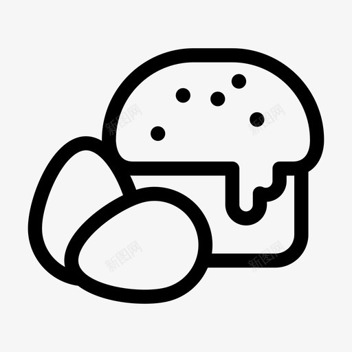 复活节蛋糕装饰鸡蛋图标svg_新图网 https://ixintu.com 复活节蛋糕 装饰 鸡蛋