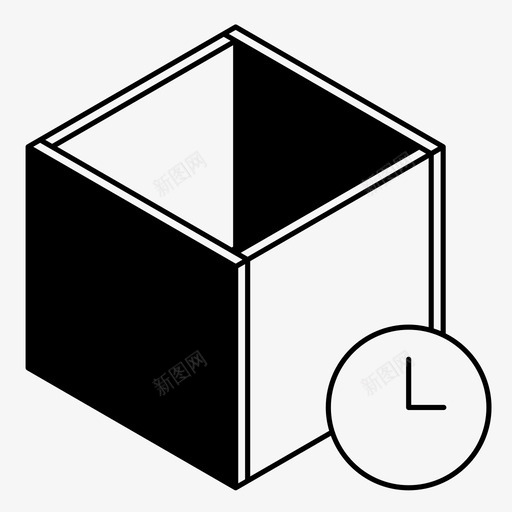 玩具盒时钟交货日期图标svg_新图网 https://ixintu.com 交货日期 时钟 时间 玩具盒 盒子 等待 订单