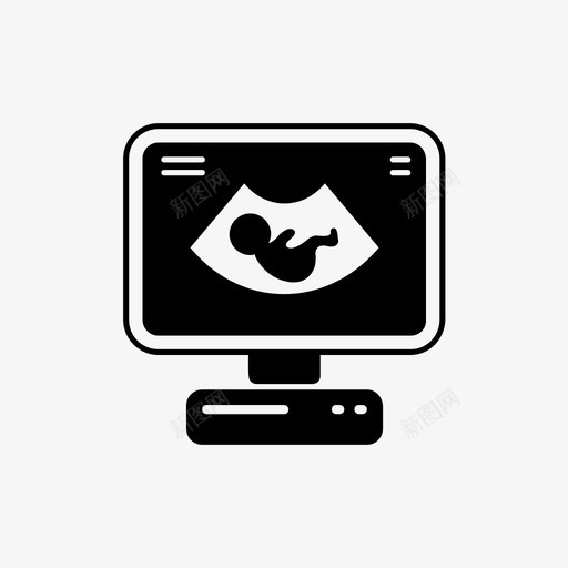 超声产科妊娠图标svg_新图网 https://ixintu.com 产科 妊娠 生态造影 超声 超声波
