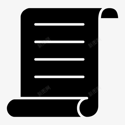 纸张文件卷曲纸图标svg_新图网 https://ixintu.com 卷曲纸 折叠纸 文件 纸张