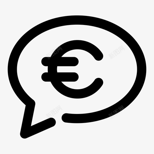 金钱话题泡沫欧元图标svg_新图网 https://ixintu.com 在线聊天 大胆营销 欧元 泡沫 金钱话题