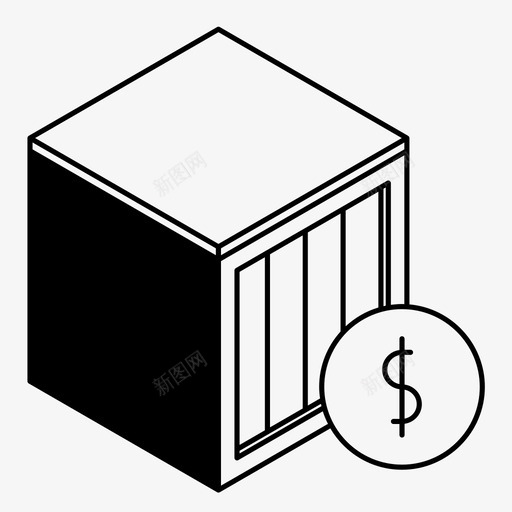 装运箱结帐台板条箱图标svg_新图网 https://ixintu.com 交货 付款 板条箱 箱 结帐台 美元 装运箱
