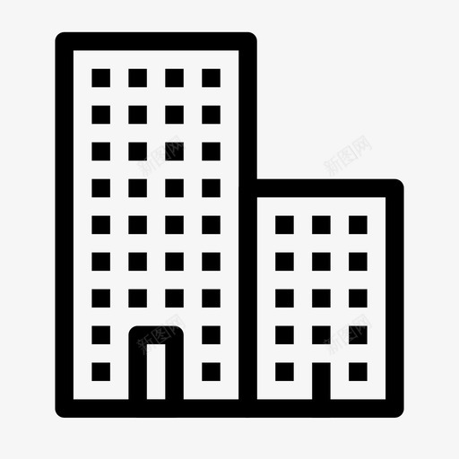 摩天大楼建筑物城市图标svg_新图网 https://ixintu.com 城市 塔楼 建筑物 摩天大楼