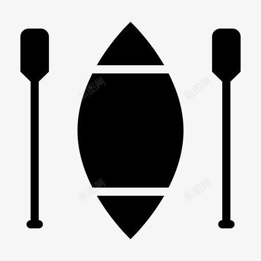独木舟船桨图标svg_新图网 https://ixintu.com 划船 桨 水 独木舟 航海和海洋雕刻 船
