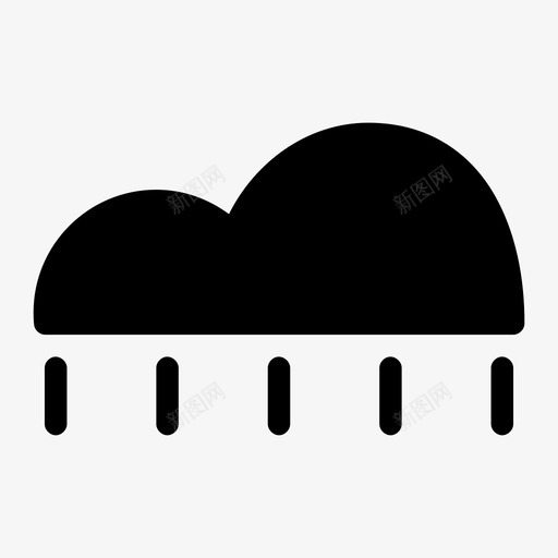 雨云预报雨季图标svg_新图网 https://ixintu.com 天气 天气预报 季节 雨云 雨季 预报