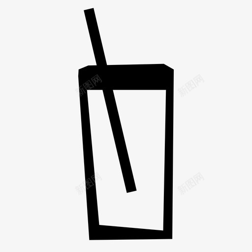 吸管饮料鸡尾酒玻璃杯图标svg_新图网 https://ixintu.com 吸管饮料 玻璃杯 软饮料 鸡尾酒