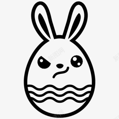 复活节彩蛋兔子讽刺图标图标