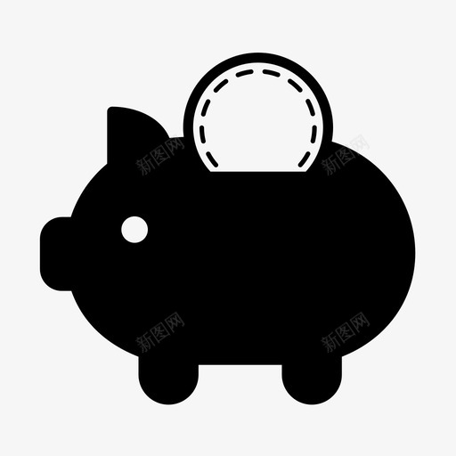 存钱罐现金钱图标svg_新图网 https://ixintu.com 储蓄 存钱罐 收钱 现金 钱