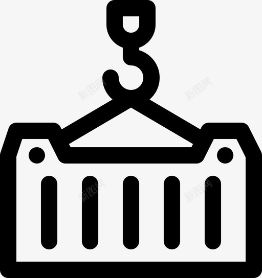 起重机货物集装箱图标svg_新图网 https://ixintu.com 全球物流 港口 物流 货物 起重机 集装箱
