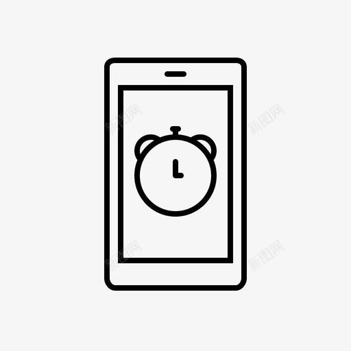 闹钟应用程序时钟图标svg_新图网 https://ixintu.com 应用程序 手机 时钟 时间 移动应用程序 闹钟