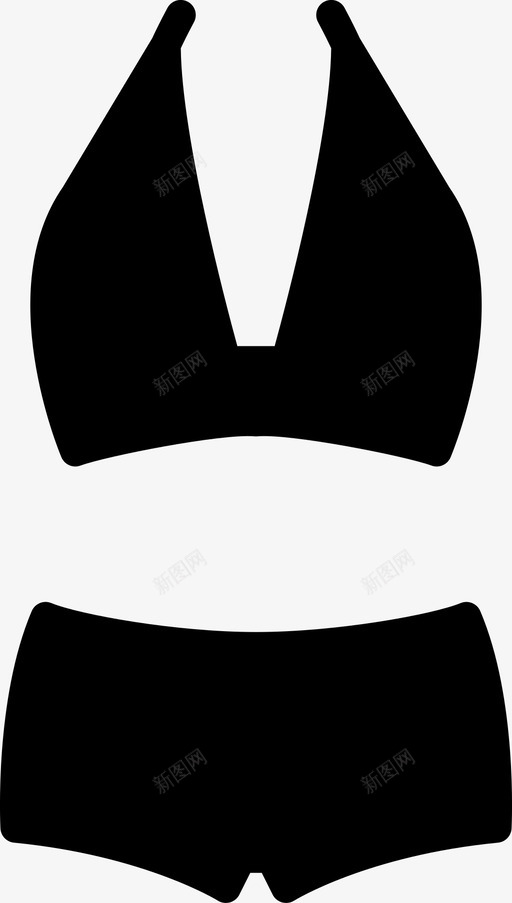 比基尼服装时尚图标svg_新图网 https://ixintu.com 女性 时尚 时尚偶像女性服装固体 服装 比基尼