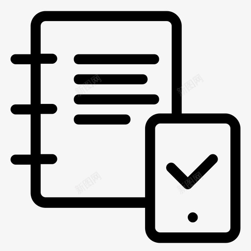 笔记本批准检查图标svg_新图网 https://ixintu.com 批准 文本 检查 移动 笔记 笔记本 面试