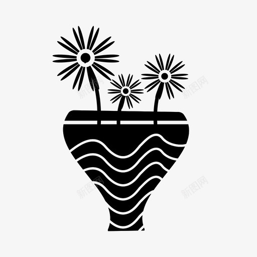 花瓶装饰鲜花图标svg_新图网 https://ixintu.com 新鲜 花瓶 装饰 鲜花