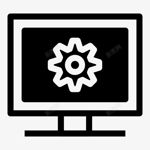 监视器设置齿轮监视器标志符号图标svg_新图网 https://ixintu.com 监视器标志符号 监视器设置 齿轮