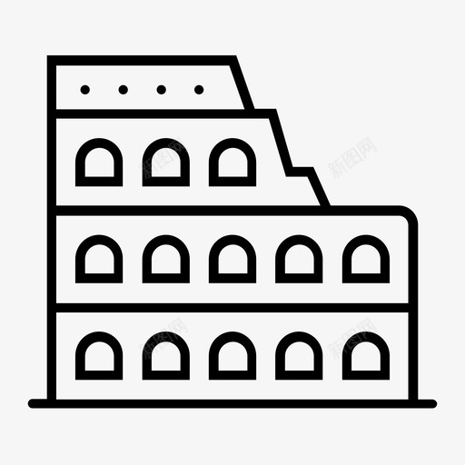 斗兽场建筑庄园图标svg_新图网 https://ixintu.com 地产 地标 庄园 建筑 建筑地标 意大利 斗兽场
