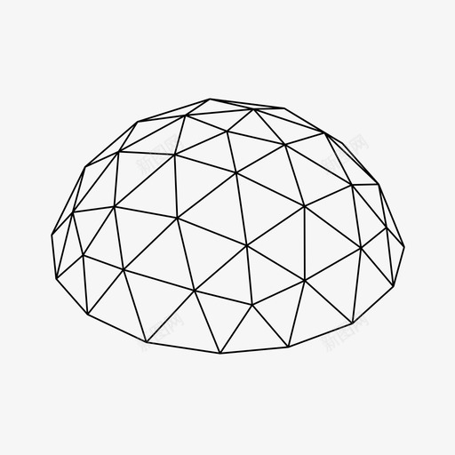测地线穹顶建筑几何学图标svg_新图网 https://ixintu.com 六边形 几何学 建筑 测地线穹顶 球体 结构