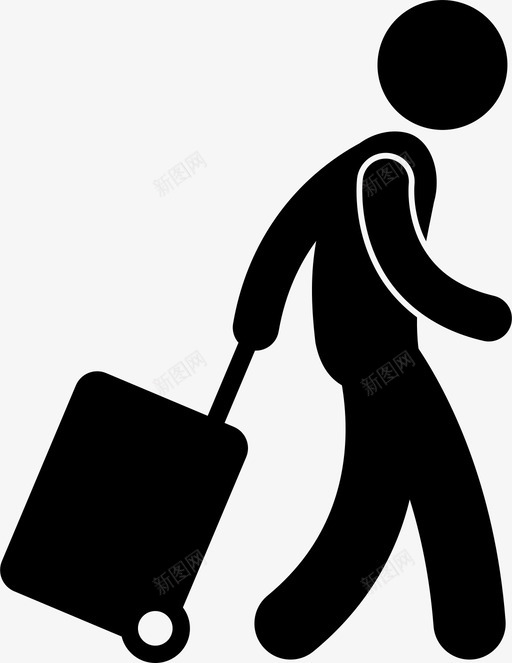 旅行者移民度假图标svg_新图网 https://ixintu.com 人 假期 度假 旅行者 机场 移民 行李