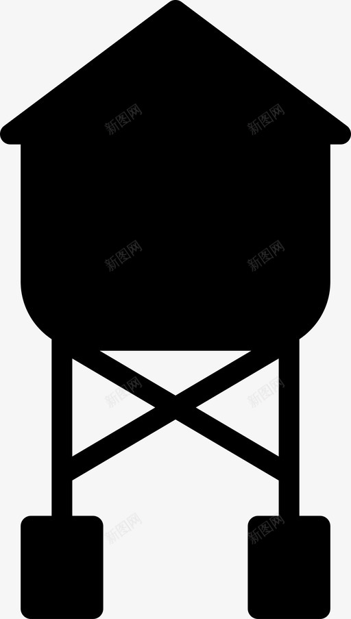 水塔建筑城市图标svg_新图网 https://ixintu.com 史密克城市景观固体 城市 建筑 手绘水塔 水塔 道路
