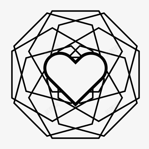 绣心绣线心几何图标svg_新图网 https://ixintu.com 几何 对称 曼陀罗 爱情 绣心 绣线心 绣线爱情版