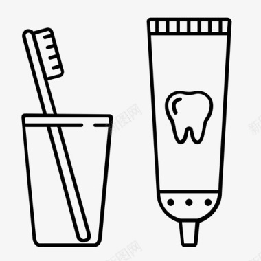 牙齿刷子清洁图标图标