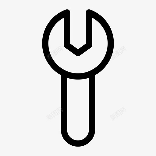 扳手结构设置图标svg_新图网 https://ixintu.com 工作 工具 扳手 结构 设置