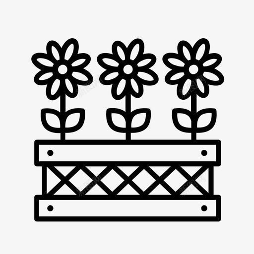 花盆雏菊花坛图标svg_新图网 https://ixintu.com 花 花坛 花盆 花盆植物 雏菊