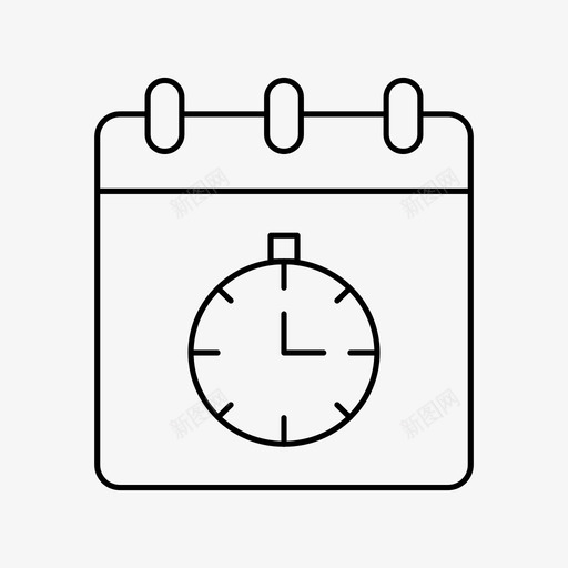 时间日历时钟日历图标svg_新图网 https://ixintu.com 日历 日程表 时钟 时间日历 秒表 记事本