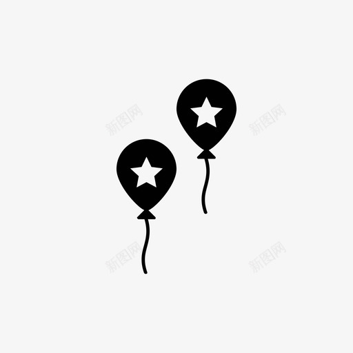 气球生日氦气球图标svg_新图网 https://ixintu.com 明星 气球 氦气球 派对 生日