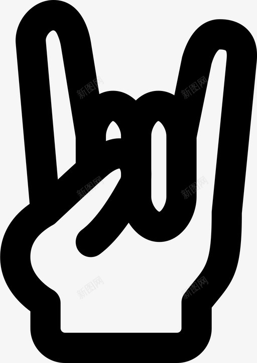摇滚手指手势图标svg_新图网 https://ixintu.com 手 手势 手指 摇滚 粉碎图标手势2md大纲