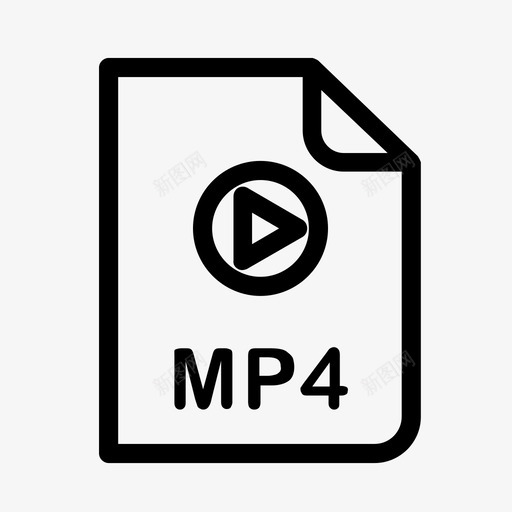 mp4文件文件格式收听图标svg_新图网 https://ixintu.com mp4文件 收听 文件格式 视频 音乐