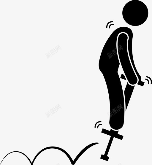 pogo棒跳线跳跃图标svg_新图网 https://ixintu.com pogo棒 户外玩具 玩耍 跳线 跳跃