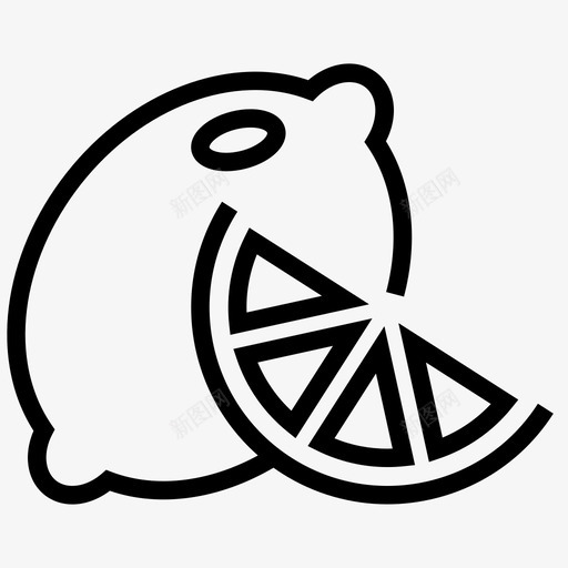 柠檬柑橘食物图标svg_新图网 https://ixintu.com 柑橘 柠檬 柠檬水果 水果 食物