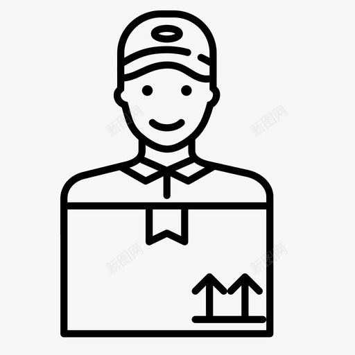 送货员箱子快递员图标svg_新图网 https://ixintu.com 包裹 快递员 物流 箱子 运输 送货 送货员